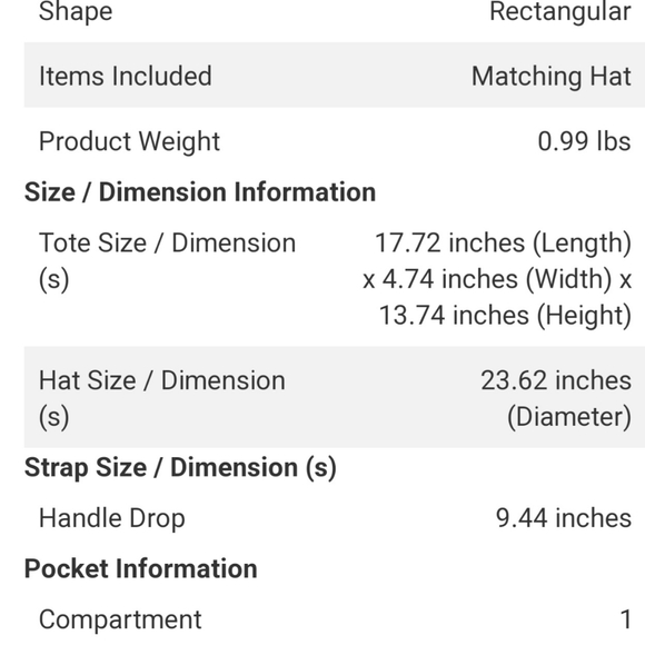 Set of 2 Blue and Paisley Pattern Viscose Tote Bag with Matching Hat NWT - Picture 6 of 6